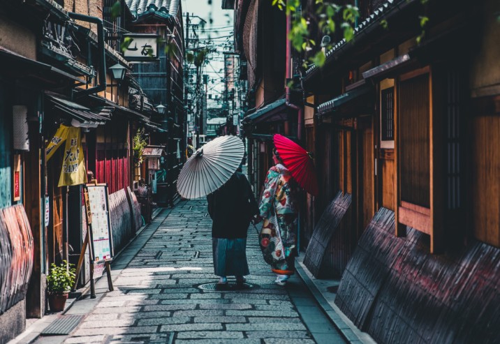 Japanese archery hakama kimono umbrella kyoto osaka culture