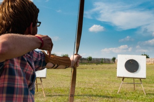 target practice with bow and arrows field