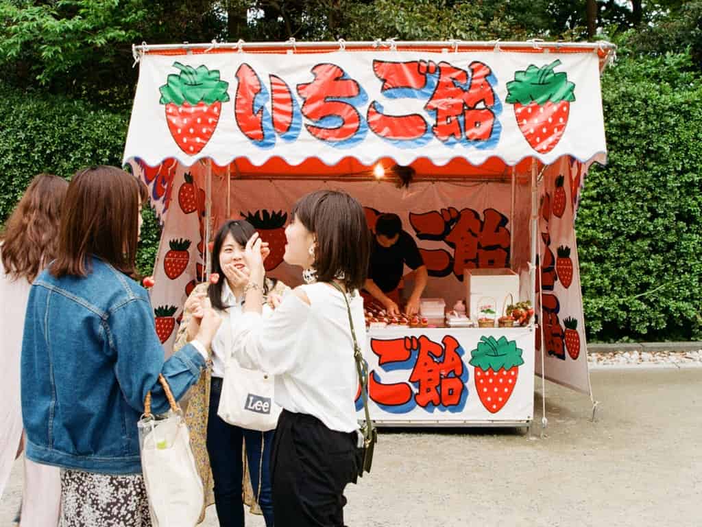 Shaved ice food stall Japanese food stalls during Obon festival japan