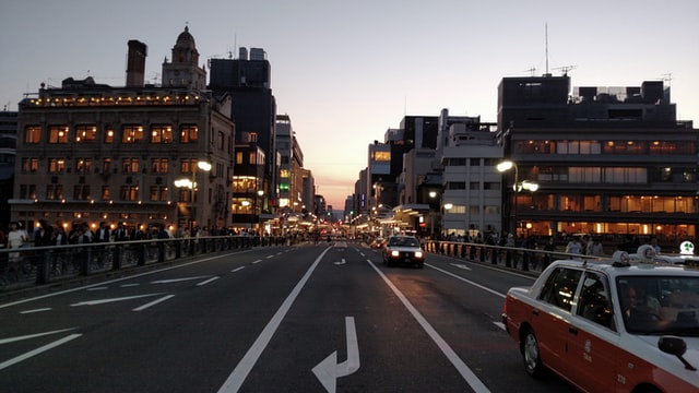 View of oncoming traffic