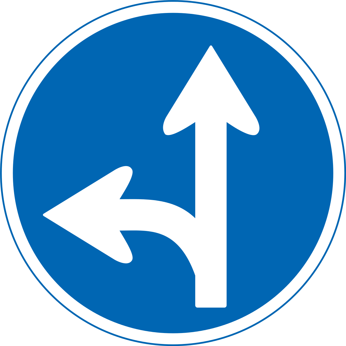 Japanese street sign indicating designated directions