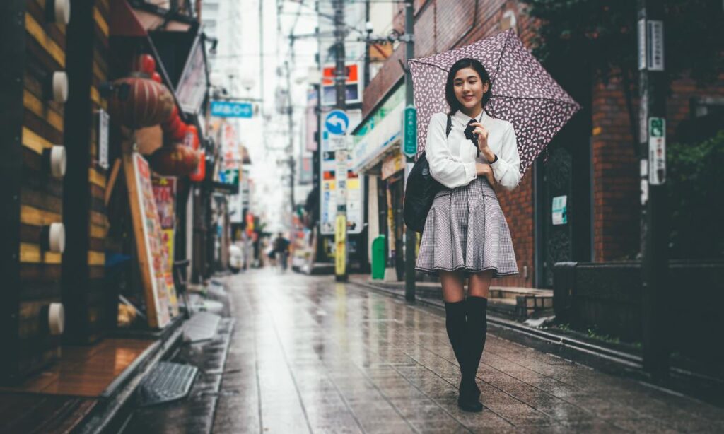 Japanese Fashion 3 Japanese fashion for young women - girl wearing a high waisted skirt and white blouse