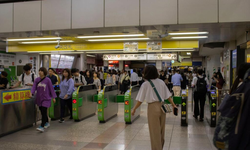 Tokyo Trains 3 Ticket barriers at a Tokyo train station