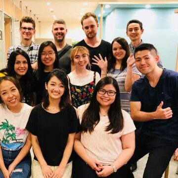 Japanese Lesson Students and Teacher Group of 12 students who learn Japanese